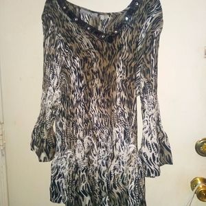 LEOPARD FLARE PLUS TOP